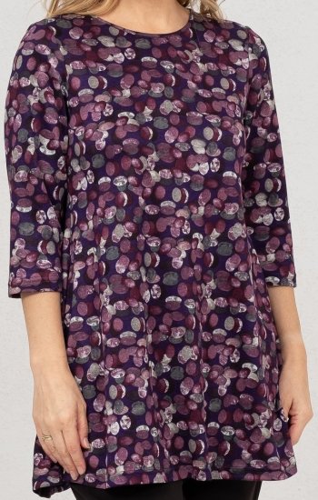 Scandinavian Caramel Flower Petals Tunic Purple - T-Shirts - 
