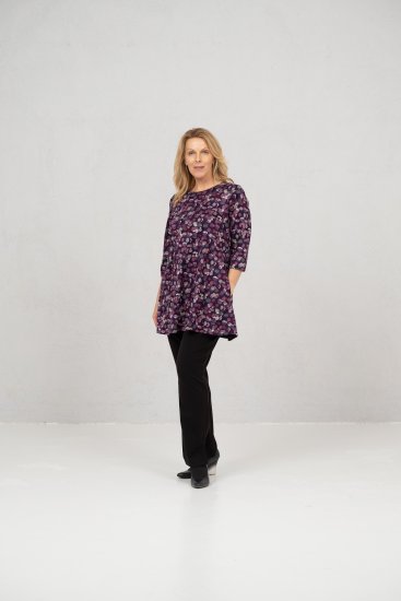 Scandinavian Caramel Flower Petals Tunic Purple - T-Shirts - 