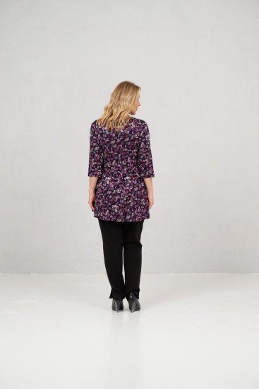 Scandinavian Caramel Flower Petals Tunic Purple - T-Shirts - 