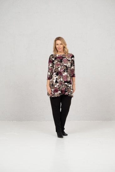 Scandinavian Caramel Flower Petals Tunic Brown - Bedruckte T-shirts für damen - 