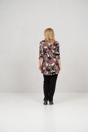 Scandinavian Caramel Flower Petals Tunic Brown - Bedruckte T-shirts für damen - 