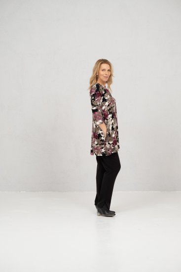 Scandinavian Caramel Flower Petals Tunic Brown - Bedruckte T-shirts für damen - 
