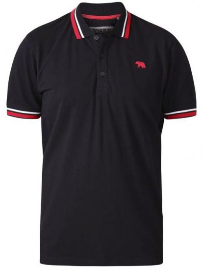 D555 Allante 1 Pique Polo Black - Polo-shirts für herren - Polo-Shirts für Herren in großen Größen