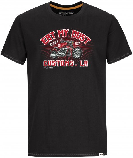 Motley Denim T-shirt Amble Black - Herren-T-Shirts - Herren-T-Shirts in großen Größen