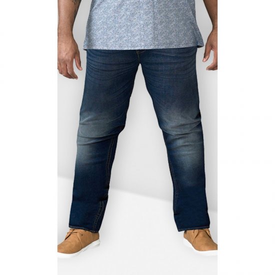D555 Ambrose Tapered Fit Stretch Jeans Dark Blue TALL SIZES - HERRENBEKLEIDUNG MT-6XLT - Langgrößen für Herren