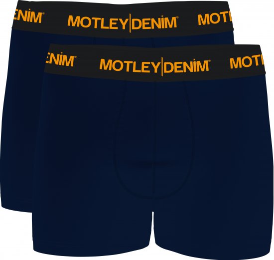 Motley Denim Amsterdam Boxershorts Navy 2-pack - Herrenunterwäsche & bademode - Herrenunterwäsche & Bademode in großen Größen