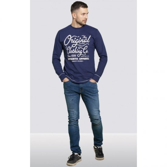 D555 Austin Long Sleeve T-shirt Navy - Herren-T-Shirts - Herren-T-Shirts in großen Größen