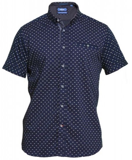 D555 Barrington Short Sleeve Shirt Navy - Herrenhemden - Herrenhemden in großen Größen