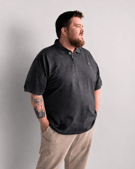 Motley Denim Bratislava Polo Charcoal - Polo-shirts für herren - Polo-Shirts für Herren in großen Größen