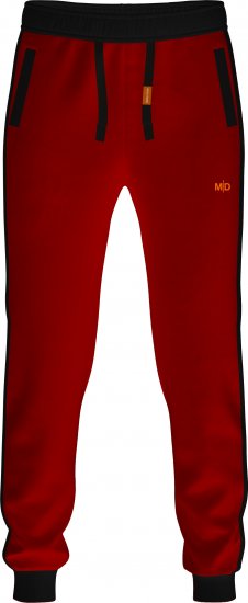 Motley Denim Bremen Sweatpants Red/Black - Jogginghosen für herren - Jogginghosen für Herren in großen Größen