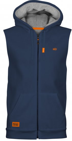 Motley Denim Brussels Sleeveless Hoodie Dark Indigo - Herren-sweater und -hoodies - Herren-Sweater und -Hoodies in großen Größen