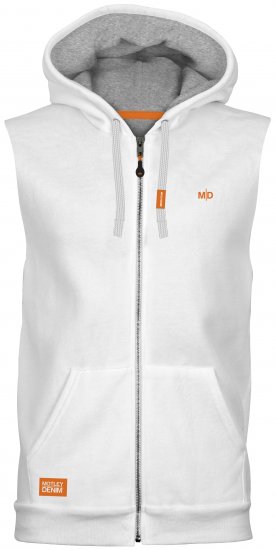 Motley Denim Brussels Sleeveless Hoodie White - Herren-sweater und -hoodies - Herren-Sweater und -Hoodies in großen Größen