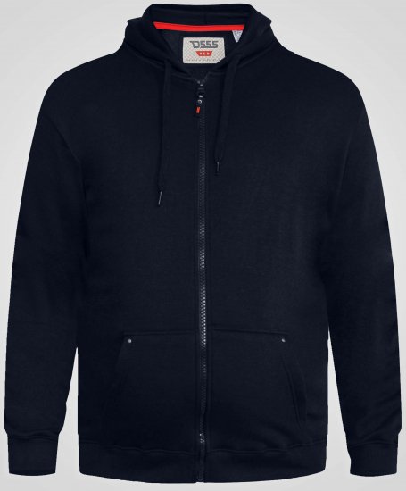 D555 Cantor Kapuzensweatjacke Dunkelblau - Herren-sweater und -hoodies - Herren-Sweater und -Hoodies in großen Größen