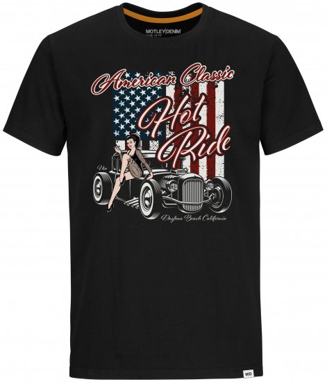 Motley Denim T-shirt Central Black - Herren-T-Shirts - Herren-T-Shirts in großen Größen