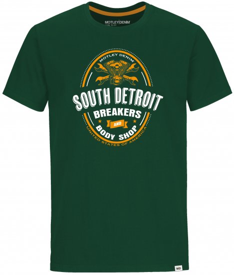 Motley Denim T-shirt Chiswick Racing Green - Herren-T-Shirts - Herren-T-Shirts in großen Größen