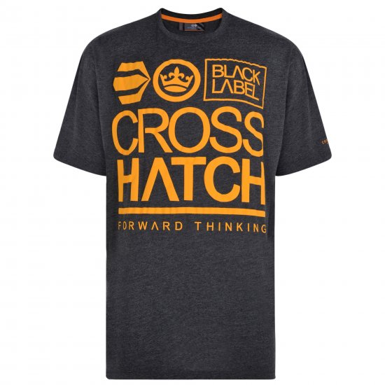 Crosshatch Large Go T-shirt Charcoal - Herren-T-Shirts - Herren-T-Shirts in großen Größen