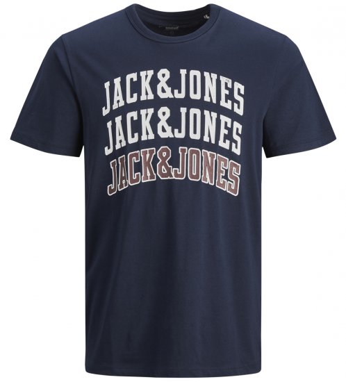 Jack & Jones JJCROSSING T-shirt Navy - Herren-T-Shirts - Herren-T-Shirts in großen Größen
