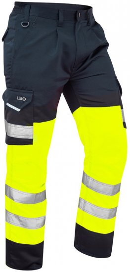 Leo Bideford Cargo Pants Hi-Vis Yellow/Navy - Herren arbeitskleidung - Herren Arbeitskleidung Große Größen