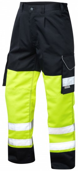 Leo Bideford Cargo Pants Hi-Vis Yellow/Navy - Herren arbeitskleidung - Herren Arbeitskleidung Große Größen