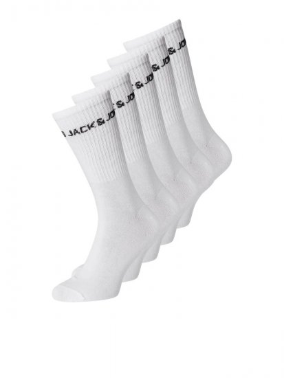 Jack & Jones Basic Logo Tennissocken Weiß 5er-Pack - Herrenunterwäsche & bademode - Herrenunterwäsche & Bademode in großen Größen