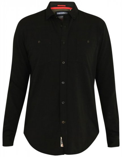 D555 Donnie Long Sleeve Jersey Shirt Black - Herrenhemden - Herrenhemden in großen Größen