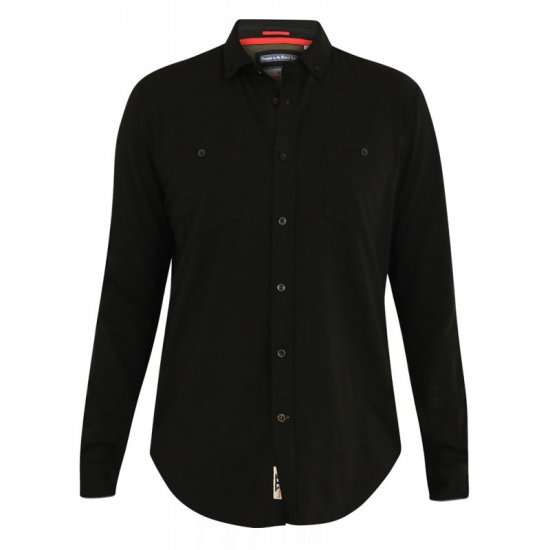 D555 Donnie Long Sleeve Jersey Shirt Black - Herrenhemden - Herrenhemden in großen Größen