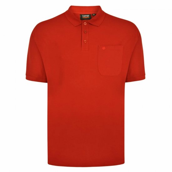 Espionage P074C Kurzarm Poloshirt Terrakotta - Polo-shirts für herren - Polo-Shirts für Herren in großen Größen