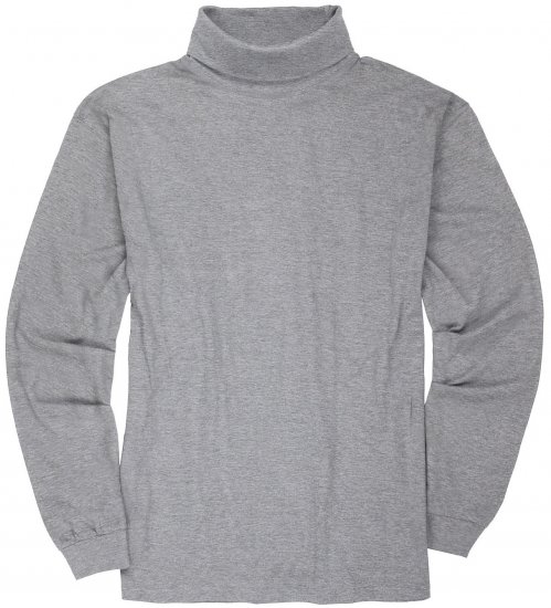 Adamo Fabio Comfort fit Turtleneck Long sleeve T-shirt Grey - Herren-T-Shirts - Herren-T-Shirts in großen Größen