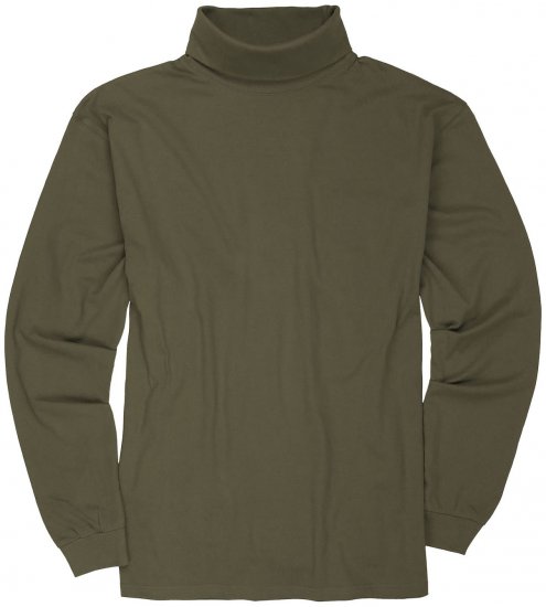Adamo Fabio Comfort fit Turtleneck Long sleeve T-shirt Khaki - Herren-T-Shirts - Herren-T-Shirts in großen Größen