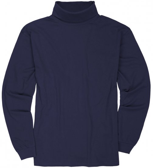 Adamo Fabio Comfort fit Turtleneck Long sleeve T-shirt Navy - Herren-T-Shirts - Herren-T-Shirts in großen Größen