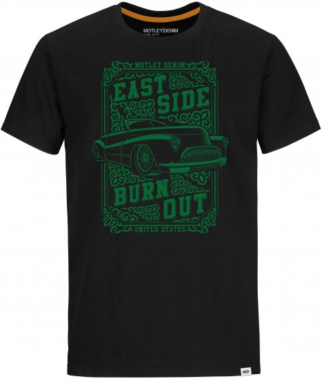 Motley Denim FILEY T-shirt Black - Herren-T-Shirts - Herren-T-Shirts in großen Größen