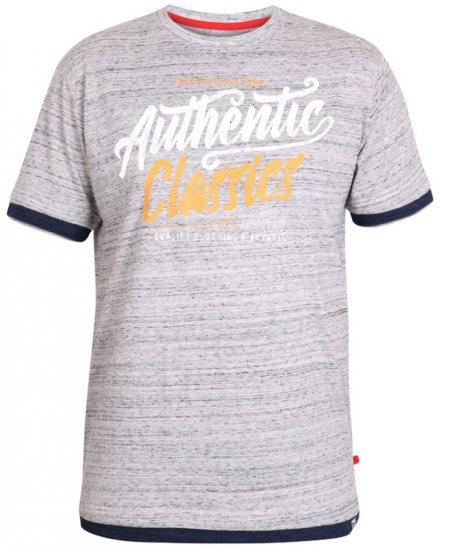 D555 Finn T-shirt Grey - Herren-T-Shirts - Herren-T-Shirts in großen Größen
