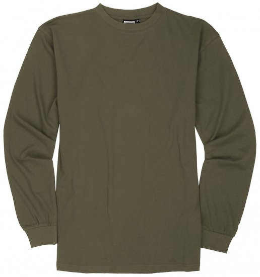 Adamo Floyd Comfort fit Long sleeve T-shirt Khaki - Herren-T-Shirts - Herren-T-Shirts in großen Größen