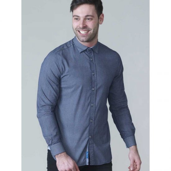 D555 Kermit Long Sleeve Printed Shirt - Herrenhemden - Herrenhemden in großen Größen