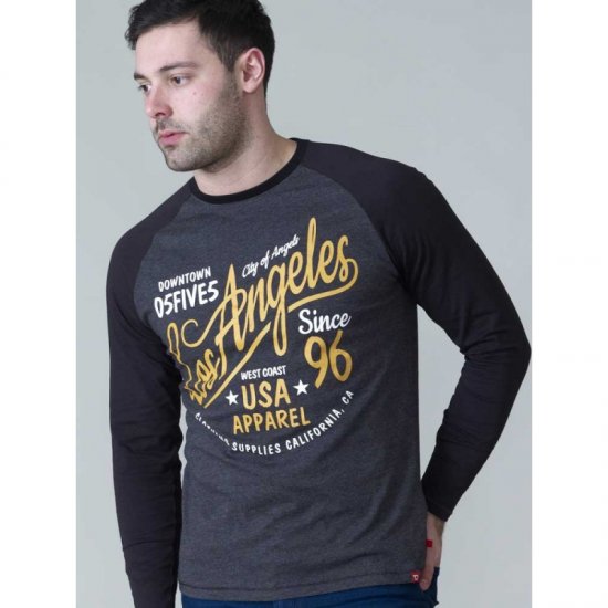 D555 Neill Long Sleeve T-shirt Black - Herren-T-Shirts - Herren-T-Shirts in großen Größen