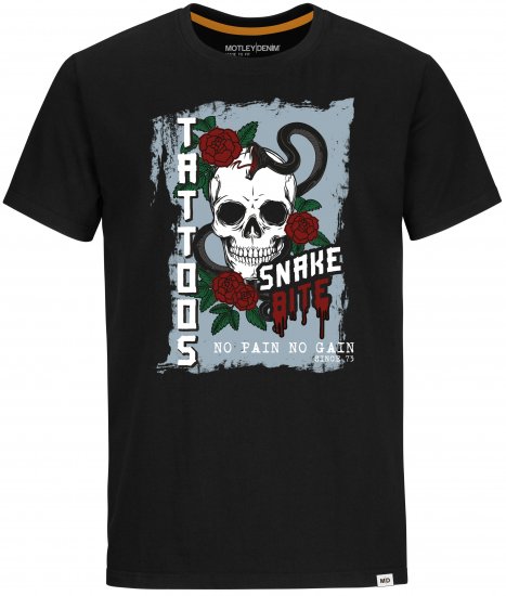 Motley Denim Franklin T-shirt Black - Herren-T-Shirts - Herren-T-Shirts in großen Größen