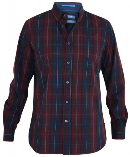 D555 Grady Long Sleeve Check Shirt - Herrenhemden - Herrenhemden in großen Größen