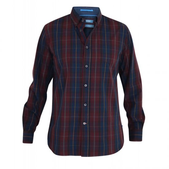 D555 Grady Long Sleeve Check Shirt - Herrenhemden - Herrenhemden in großen Größen