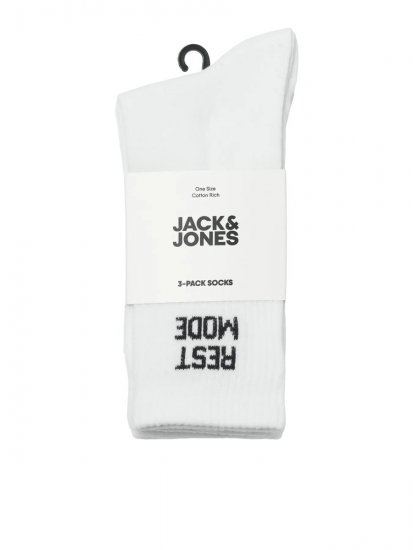Jack & Jones Power Statements Tennissocken Weiß 3er-Pack - Herrenunterwäsche & bademode - Herrenunterwäsche & Bademode in großen Größen