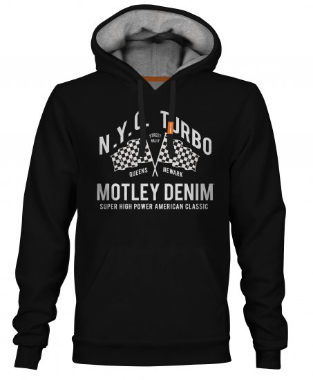 Motley Denim Halifax Hoodie Black - Herren-Sweater und -Hoodies in großen Größen - Herren-Sweater und -Hoodies in großen Größen