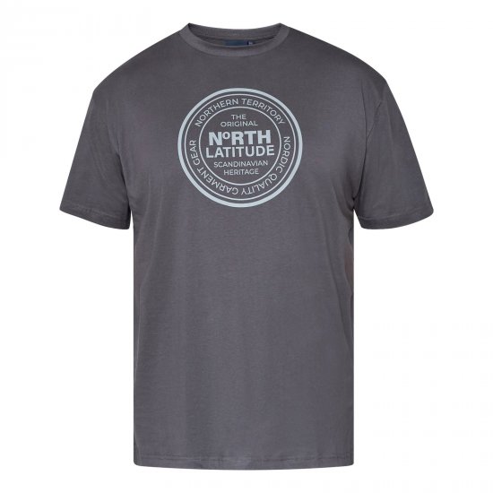 North Latitude T-Shirt Grau/Anthrazit - Herren-T-Shirts - Herren-T-Shirts in großen Größen