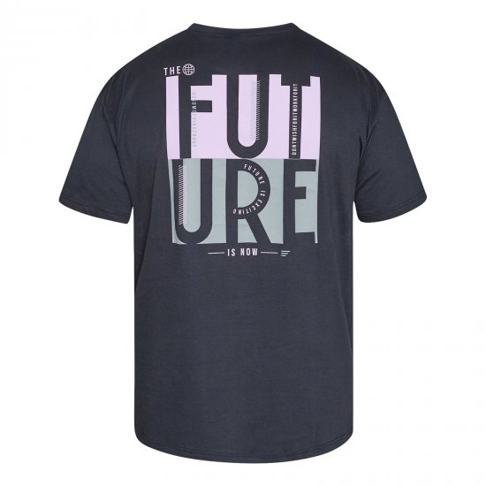 North Latitude T-Shirt With Back Print Schwarz - TALL T-shirts - Extra lange T-Shirts Herren