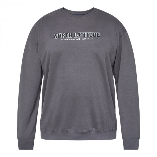 North Latitude Crewneck Sweatshirt Grau/Anthrazit - TALL sweatshirts - TALL Sweatshirts mit Extralänge