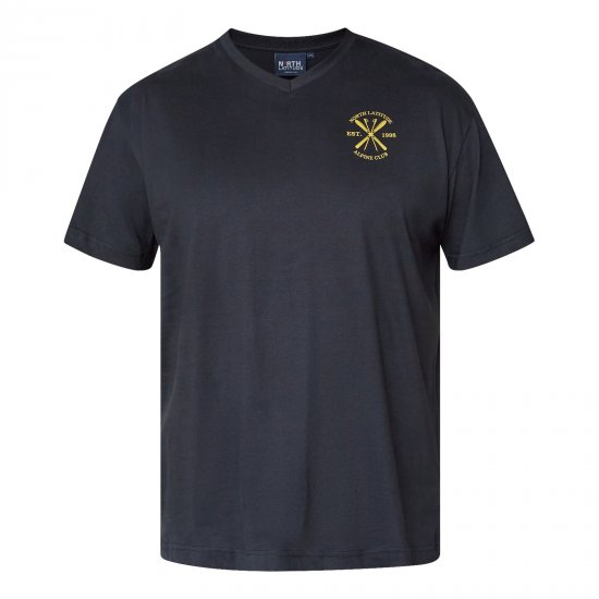 North Latitude Alpine Club T-Shirt Schwarz - TALL T-shirts - Extra lange T-Shirts Herren