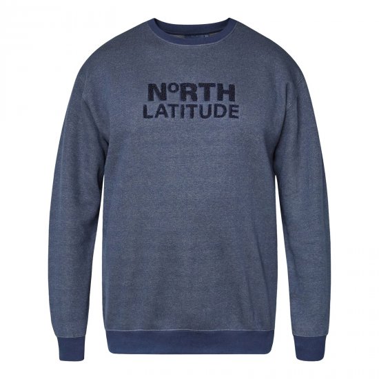 North Latitude Crewneck Logo Sweat Navyblau - TALL sweatshirts - TALL Sweatshirts mit Extralänge