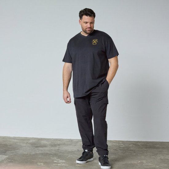 North Latitude Alpine Club T-Shirt Schwarz - TALL T-shirts - Extra lange T-Shirts Herren