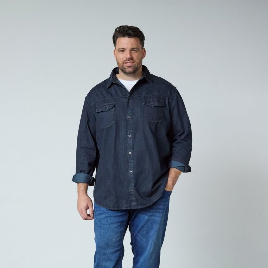 North Latitude Denim Shirt LS Blau - Herrenhemden - Herrenhemden in großen Größen
