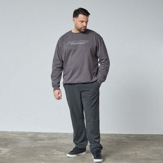 North Latitude Crewneck Sweatshirt Grau/Anthrazit - TALL sweatshirts - TALL Sweatshirts mit Extralänge