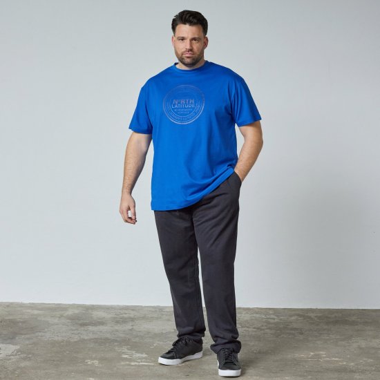 North Latitude T-Shirt Blau - TALL T-shirts - Extra lange T-Shirts Herren