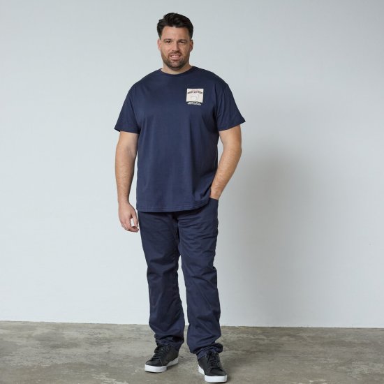 North Latitude T-Shirt With Print Navyblau - TALL T-shirts - Extra lange T-Shirts Herren